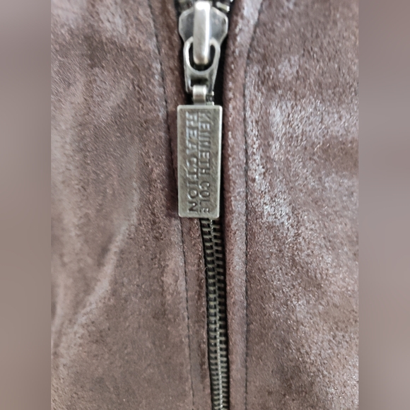 Women's Kenneth Cole Leather Jacket Unworn Cond Fun Detail Textured Sz M 8/10? - Picture 3 of 12